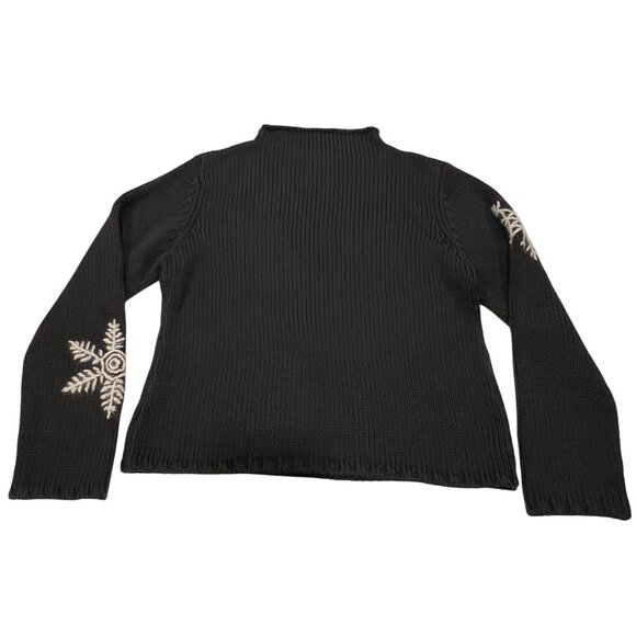 Slates Janet Howard Vtg Snowflake Sweater, Gray, M - Picture 7 of 9